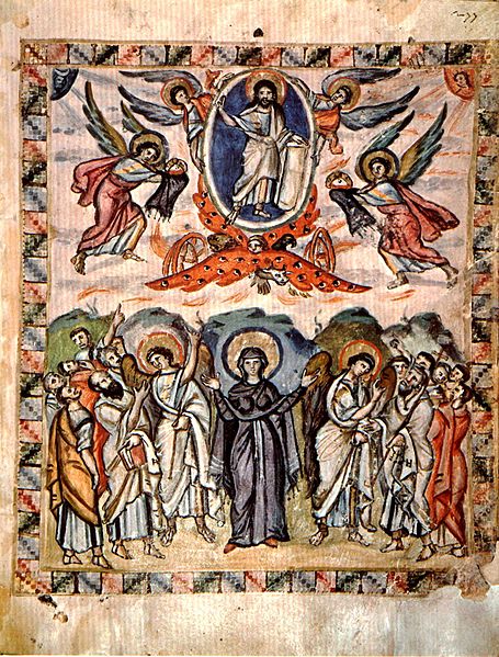 Wniebowstąpienie Jezusa, Ewangeliarz Rabuli, miniatura, VI wiek